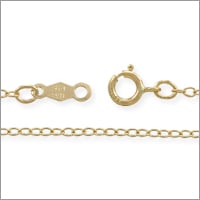 Cable Chain 1.25mm 14k Yellow Gold 18
