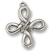 24x23mm Antique Silver Plated Cross Pewter Pendant
