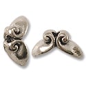 Volute Bead Cap 11x6mm Pewter Antique Silver Plated (1-Pc)