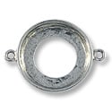 Cosmic Ring Setting 2-Loop 20mm Pewter Antique Silver Plated (1-Pc)