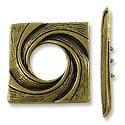 Toggle Clasp - 29x28mm 3-Strand Pewter Antique Brass Plated (Set)