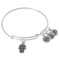 Adjustable Charm Bangle Bracelet Sterling Silver with 4 Free Sterling Silver Jump Rings (Charms not Included)