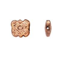 Square Dimple 11mm Copper Color Base Metal Beads (1Pc)