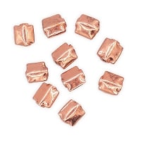 Square Baule Bead 8mm Copper Color Base Metal (1-Pc)