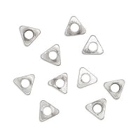 Triangle 2x6mm Silver Color Base Metal Spacer Beads (10-Pcs)