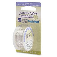 Artistic Wire 22ga Tarnish Resistant Silver Twisted (4 Yards)