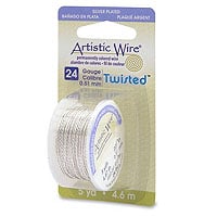 Artistic Wire 24ga Tarnish Resistant Silver Twisted (5 Yards)
