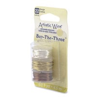 Artistic Wire 22ga Silver/Brass/Antique Brass 3-Pack (5 Yards)