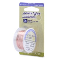 Artistic Wire 28ga Silver Plated Rose Gold (15 Yards)