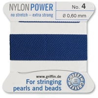 #4 Blue Griffin Nylon Bead Cord (2 Meters)