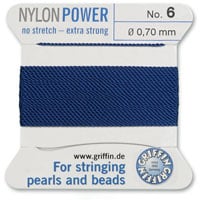 #6 Blue Griffin Nylon Bead Cord (2 Meters)