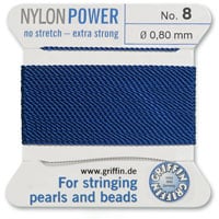 #8 Blue Griffin Nylon Bead Cord (2 Meters)