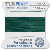 #6 Green Griffin Nylon Bead Cord (2 Meters)
