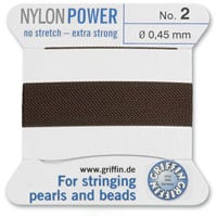 #2 Brown Griffin Nylon Bead Cord (2 Meters)