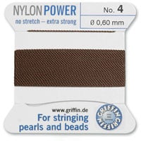 #4 Brown Griffin Nylon Bead Cord (2 Meters)