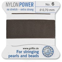 #6 Brown Griffin Nylon Bead Cord (2 Meters)