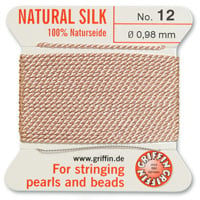 #12 Light Pink Griffin Silk Bead Cord (2 Meters)