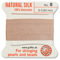 #8 Light Pink Griffin Silk Bead Cord (2 Meters)