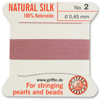 #2 Dark Pink Griffin Silk Bead Cord (2 Meters)