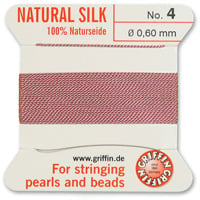 #4 Dark Pink Griffin Silk Bead Cord (2 Meters)