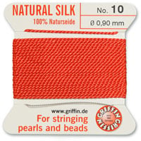 #10 Coral Griffin Silk Bead Cord (2 Meters)