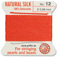 #12 Coral Griffin Silk Bead Cord (2 Meters)
