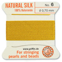 #6 Amber Griffin Silk Bead Cord (2 Meters)