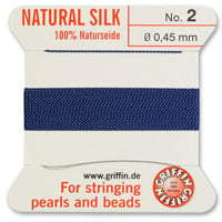 #2 Dark Blue Griffin Silk Bead Cord (2 Meters)