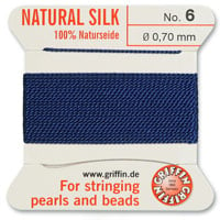 #6 Dark Blue Griffin Silk Bead Cord (2 Meters)