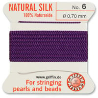 #6 Amethyst Griffin Silk Bead Cord (2 Meters)