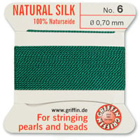 #6 Green Griffin Silk Bead Cord (2 Meters)