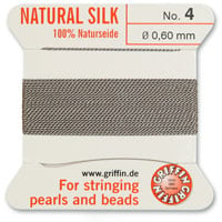 #4 Grey Griffin Silk Bead Cord (2 Meters)