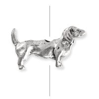 Dachshund Bead 20mm Pewter Antique Silver Plated (1-Pc)