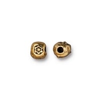 TierraCast Flower Nugget Spacer Bead 7.5x5.5mm Pewter Antique Gold Plated (1-Pc)