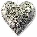 Coiled Heart Bead 30x31mm Pewter Silver Plated (1-Pc)