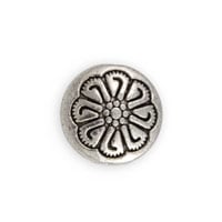 Flower Coin Bead 12x5mm Pewter Antique Silver Plated (1-Pc) 