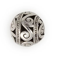 14mm Pewter Scroll Bali Style Bead (1-Pc)