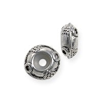 Bead Stopper with Circle Design 11x5mm Pewter Antique Silver Plated (1-Pc)