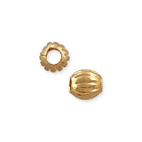 Corrugated Round Beads 2.5mm Gold Plated (10-Pcs)