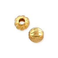 Corrugated Round Bead 3mm Gold Plated (10-Pcs)