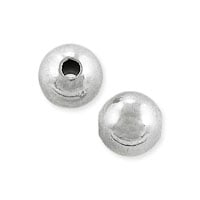 Round Bead 6mm Silver Plated (10-Pcs)
