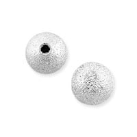 Frosted Round Bead 6mm Silver Plated (10-Pcs)