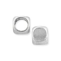 Rounded Cube 4.5mm Silver Plated (10-Pcs)