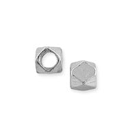 Cornerless Cube Bead 3mm Nickel Silver (10-Pcs)