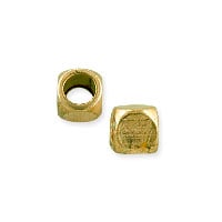 Rounded Cube Bead 3mm Brass (10-Pcs)