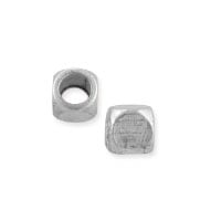 Rounded Cube Bead 3mm Nickel Silver (10-Pcs)
