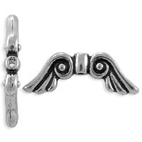 TierraCast Angel Wings Bead 21x7mm Pewter Antique Silver Plated (1-Pc)