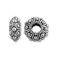 TierraCast Large Hole Casbah Bead 12x6mm Pewter Antique Silver Plated (1-Pc)
