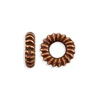 TierraCast Small Coiled Ring Bead 6x2mm Pewter Antique Copper Plated (1-Pc)