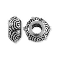 TierraCast Large Hole Spiral Bead 12x6mm Pewter Antique Silver Plated (1-Pc)